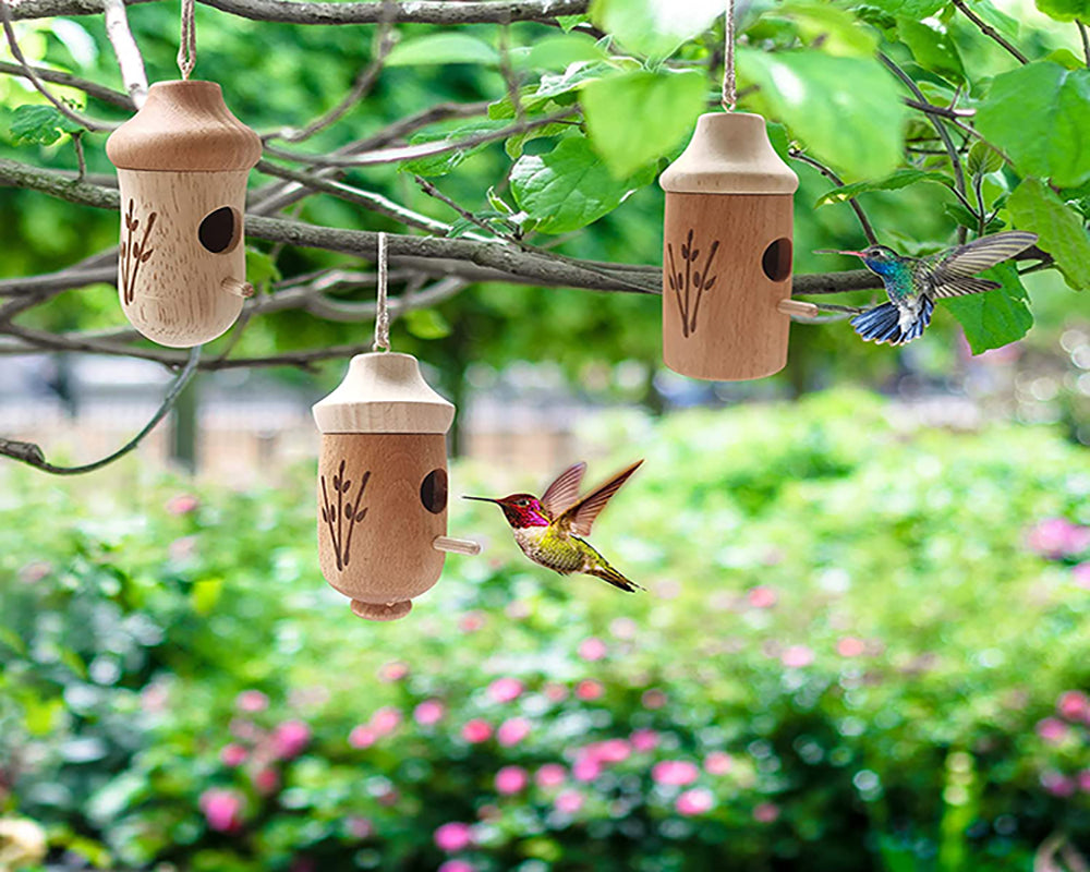 Outfany Wooden Hummingbird House