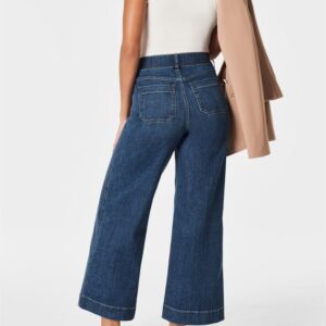 Tummy Control Cropped Wide-Leg Jeans