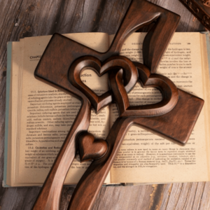 Last Day Special Sale 49% OFF - Intertwined Hearts Wooden Cross