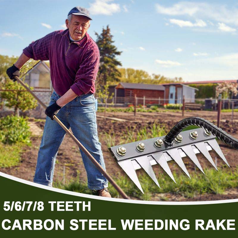 Minimum 50% discount 5/6/7/8 Teeth Carbon Steel Garden Weeding Rake