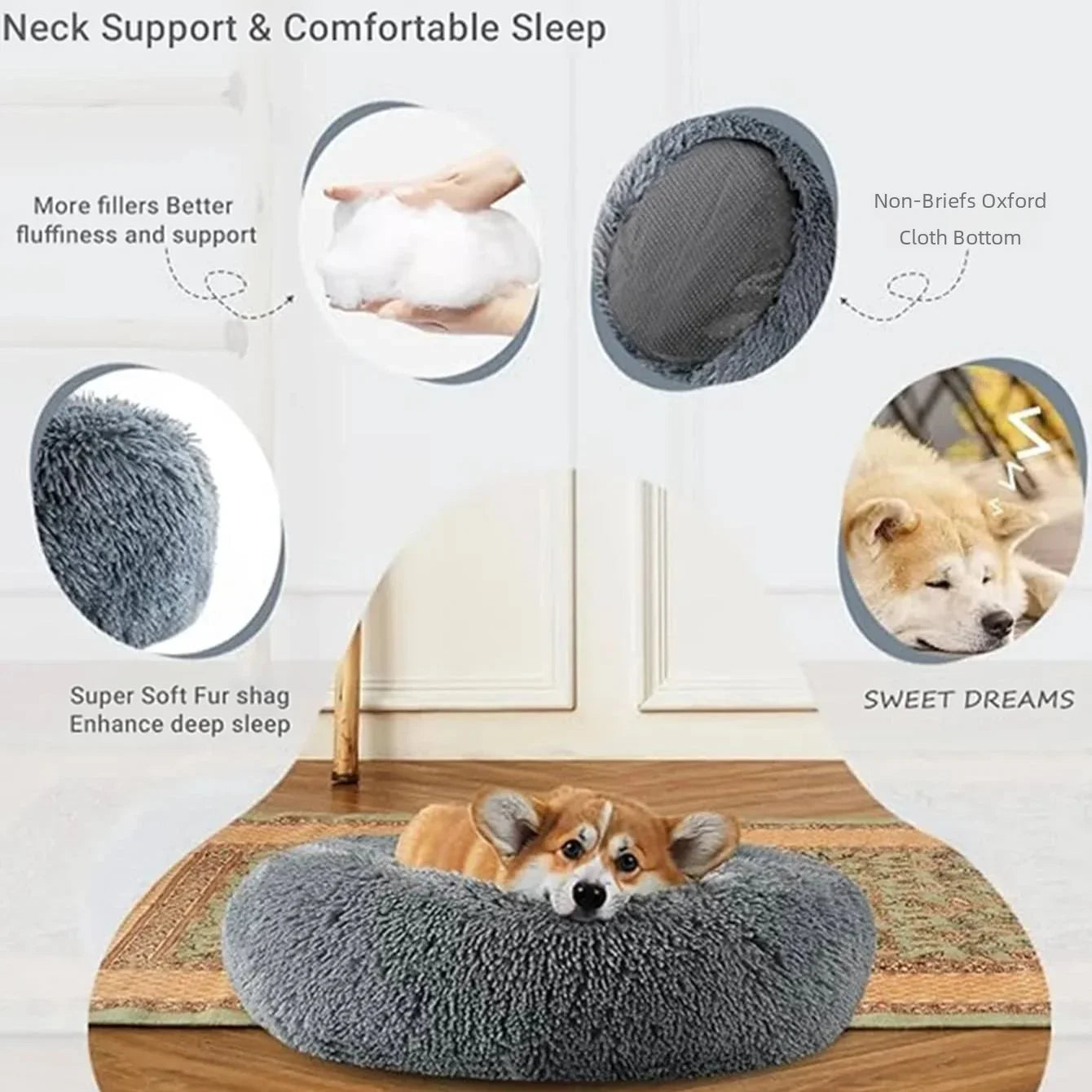 Calming Dog Bed - Reduces Anxiety - Increases Sleep