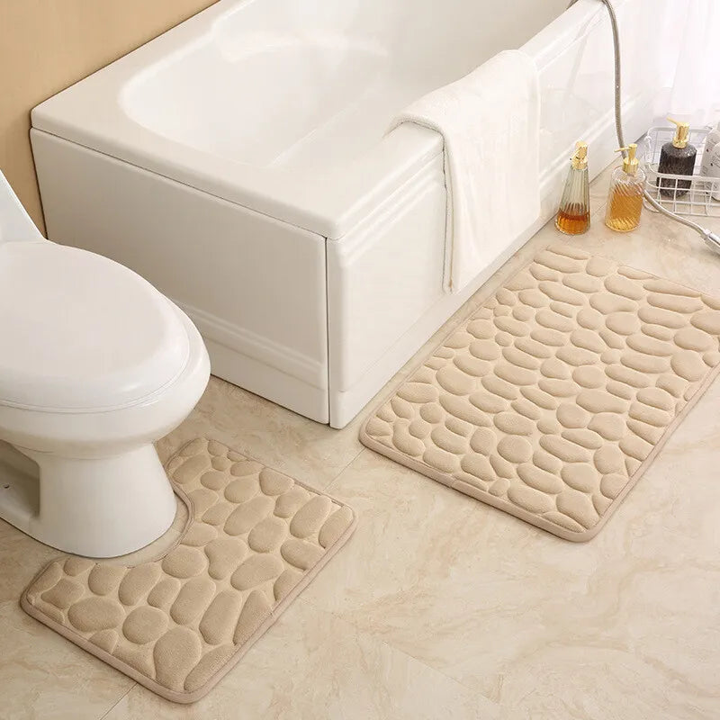 Cobblestone Non-Slip Bathroom Mat